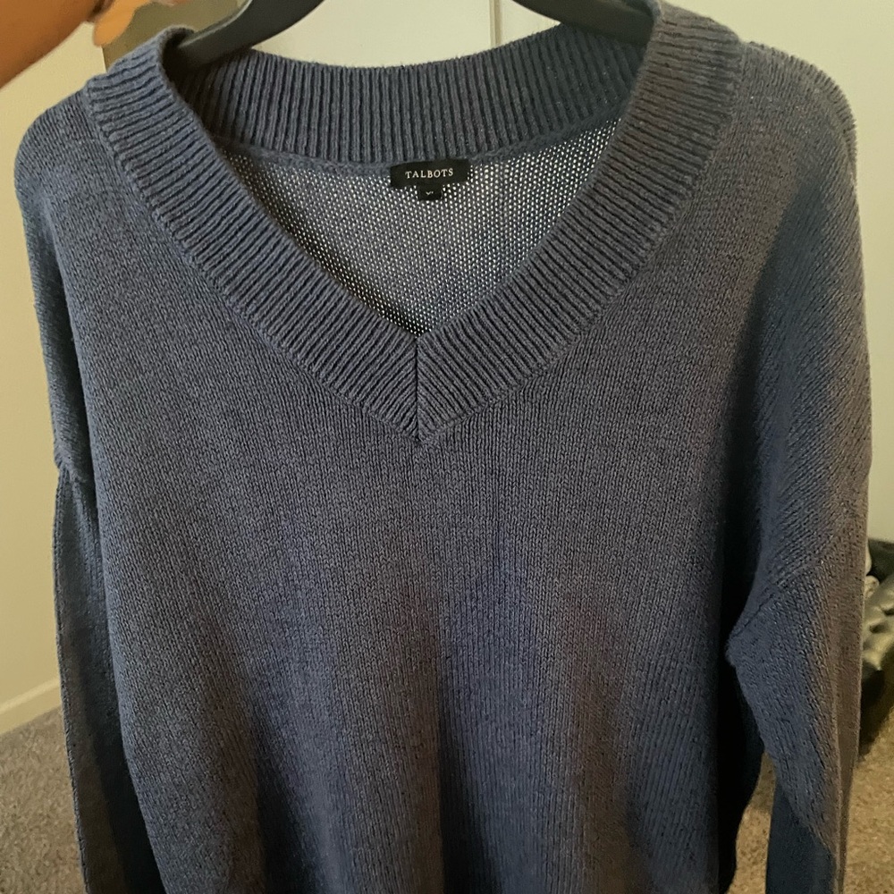 Talbots blue xl ladies v neck sweater